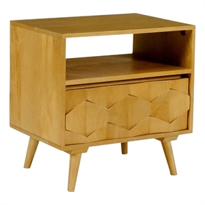 moe's home collection o2 modern mango wood nightstand in brown
