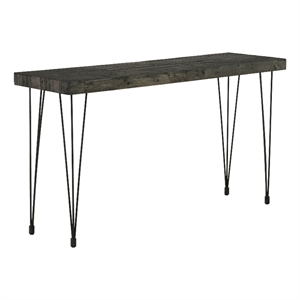 moe's home collection boneta wood console table with iron base in gray