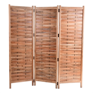 moe's home collection nauce wood screen with iron rods in natural