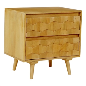 moe's home collection o2 2-drawer modern wood nightstand in gold