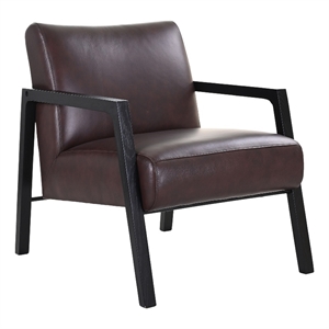 moe's home collection fox contemporary leather chair in brown