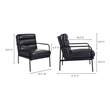 Moe's Home Collection Verlaine Modern Leather Chair in Black