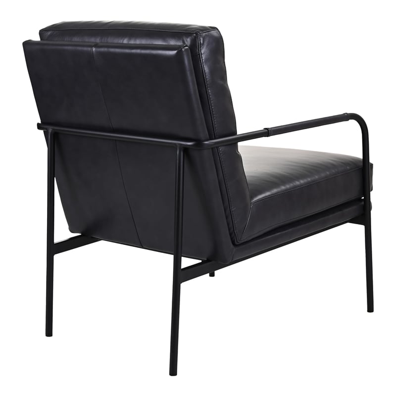 Moe's Home Collection Verlaine Modern Leather Chair in Black