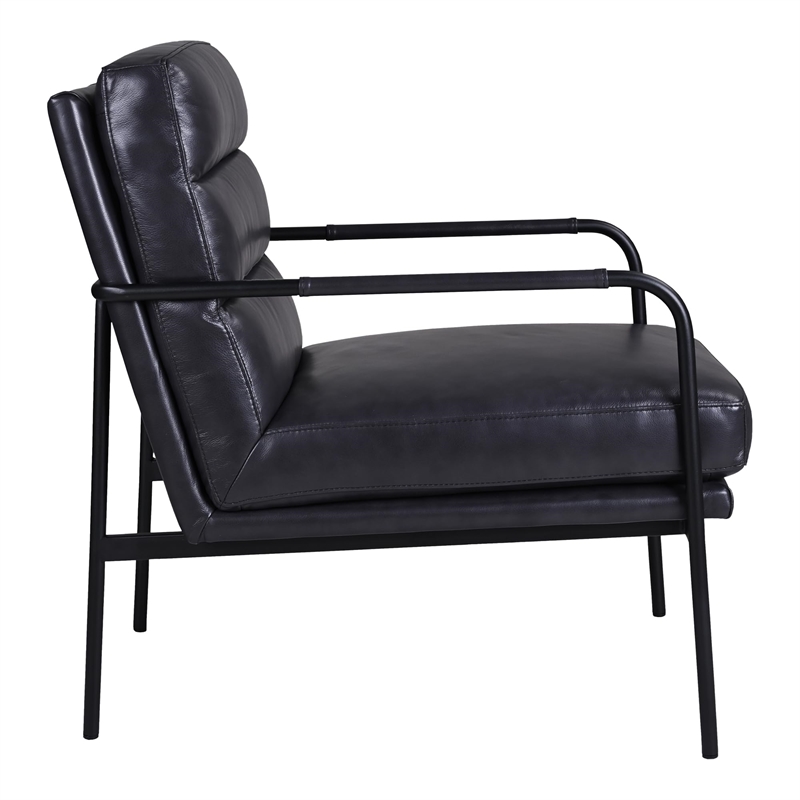 Moe's Home Collection Verlaine Modern Leather Chair in Black