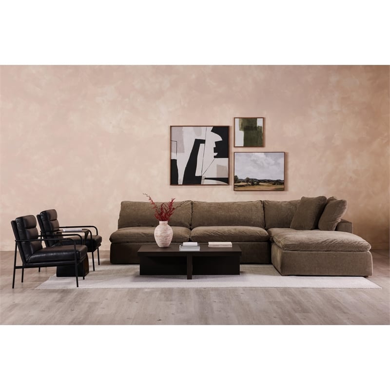Moe's Home Collection Verlaine Modern Leather Chair in Black