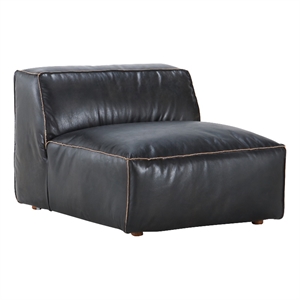 moe's home collection luxe leather slipper chair in antique black