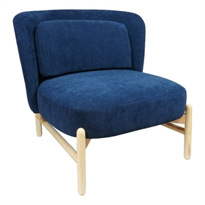 moe's home collection sigge contemporary velvet accent chair in blue