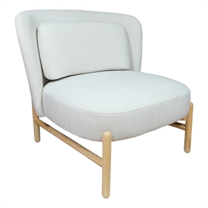 moe's home collection sigge contemporary velvet accent chair in white