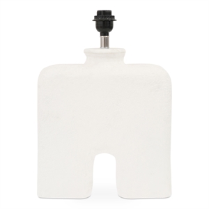 moe's home collection yara eco-mix/mango wood table lamp in white cotton shade