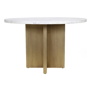 moe's home collection graze stone dining table white color