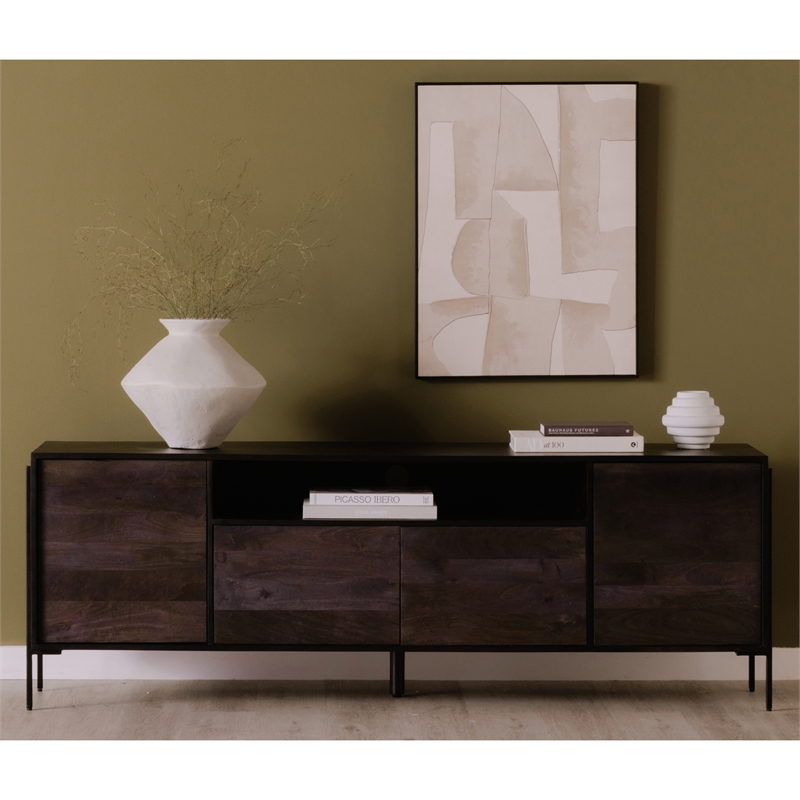 Moe's Home Collection Tobin Wood Media Unit Gray Color