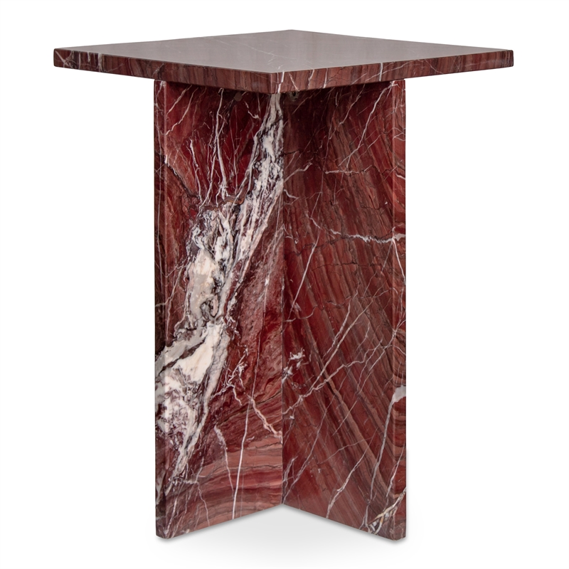 Blair Accent Table Rosso Levanto Marble - Thumbnail 3