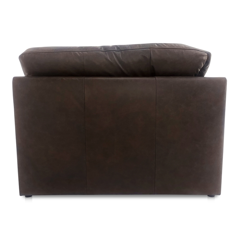 Moe's Home Collection Thurlow Corner Chair Espresso Brown Leather Leather