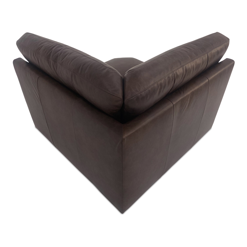 Moe's Home Collection Thurlow Corner Chair Espresso Brown Leather Leather