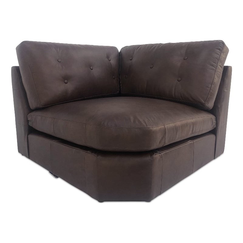 Moe's Home Collection Thurlow Corner Chair Espresso Brown Leather Leather