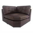 Moe's Home Collection Thurlow Corner Chair Espresso Brown Leather Leather