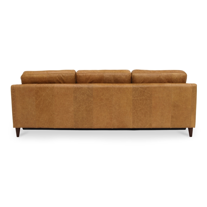 Moe's Home Collection Bridgers Power Recliner Sofa Tan Leather Leather