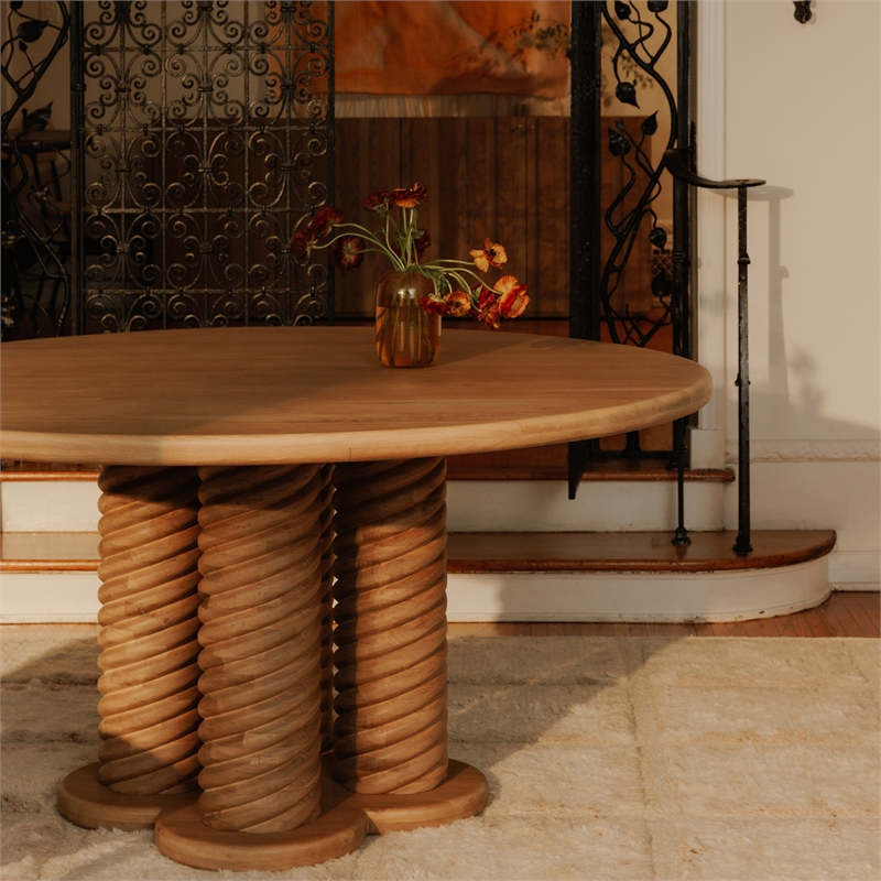 Moe's Home Collection Treccia Dining Table Wood Natural