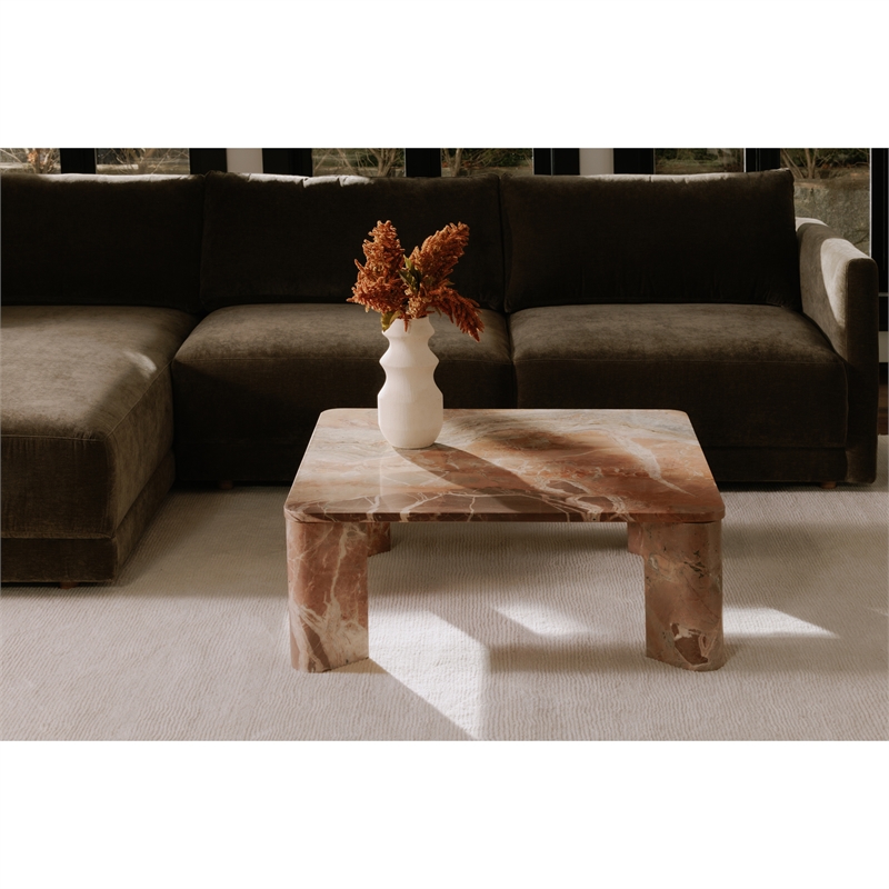 Moe's Home Collection Segment Coffee Table Stone Orange