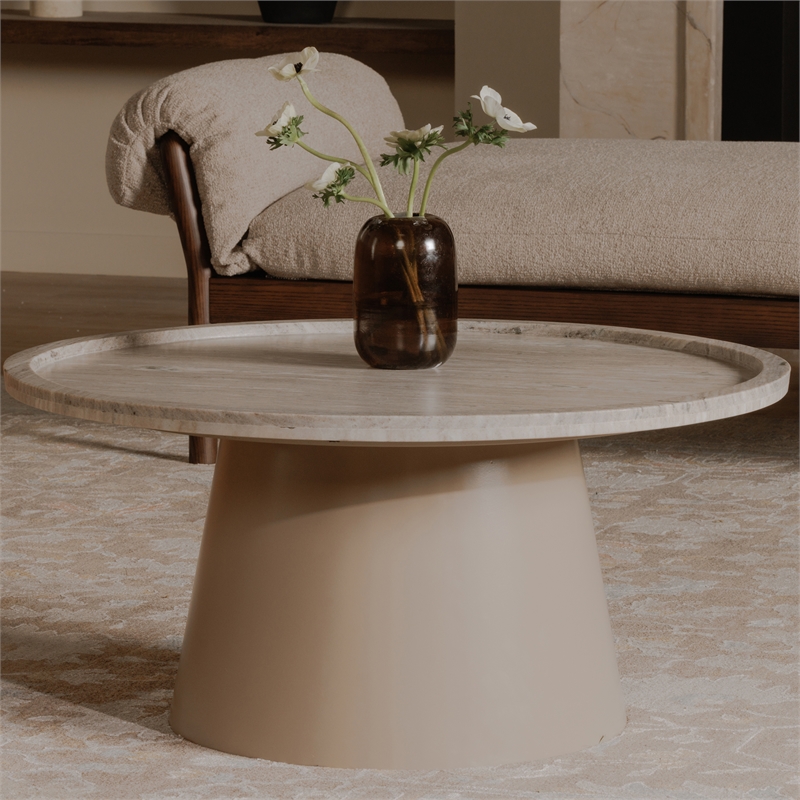 Moe's Home Collection Kimberley Coffee Table Stone White