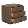 Moe's Home Collection Caleb 3-Drawers Wood Bedroom Nightstand in Brown
