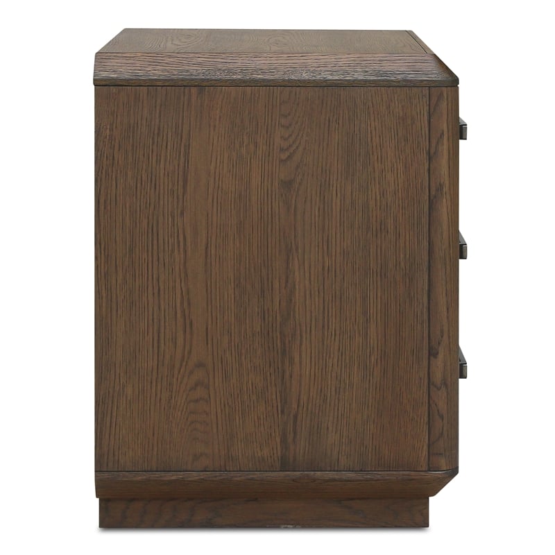 Moe's Home Collection Caleb 3-Drawers Wood Bedroom Nightstand in Brown