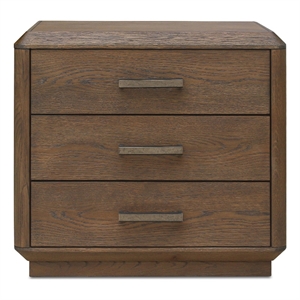 Moe's Home Collection Caleb 3-Drawers Wood Bedroom Nightstand in Brown