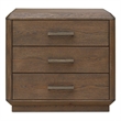Moe's Home Collection Caleb 3-Drawers Wood Bedroom Nightstand in Brown