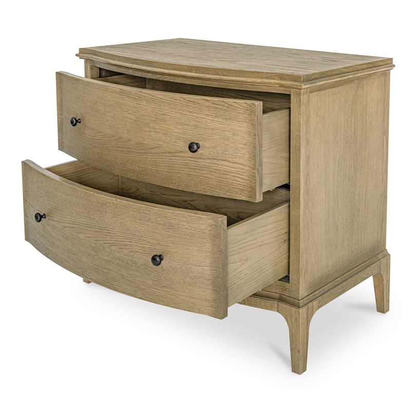Moe's Home Collection Sadie 2-Drawers Wood Bedroom Nightstand in Brown