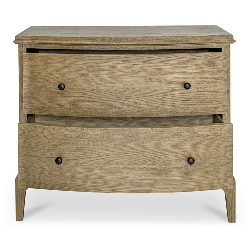 Moe's Home Collection Sadie 2-Drawers Wood Bedroom Nightstand in Brown