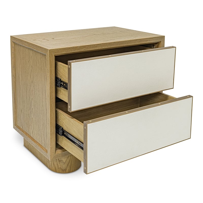 Moe's Home Collection Marcelle 2-Drawers Wood Bedroom Nightstand in White