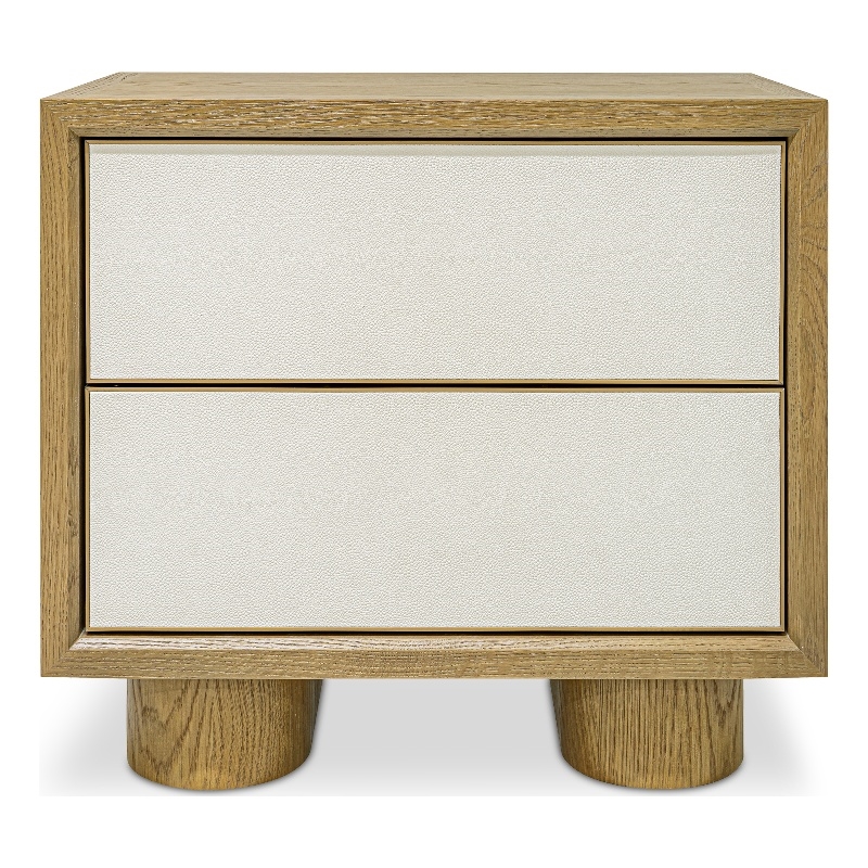 Moe's Home Collection Marcelle 2-Drawers Wood Bedroom Nightstand in White