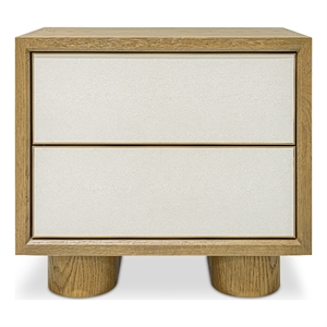 Moe's Home Collection Marcelle 2-Drawers Wood Bedroom Nightstand in White