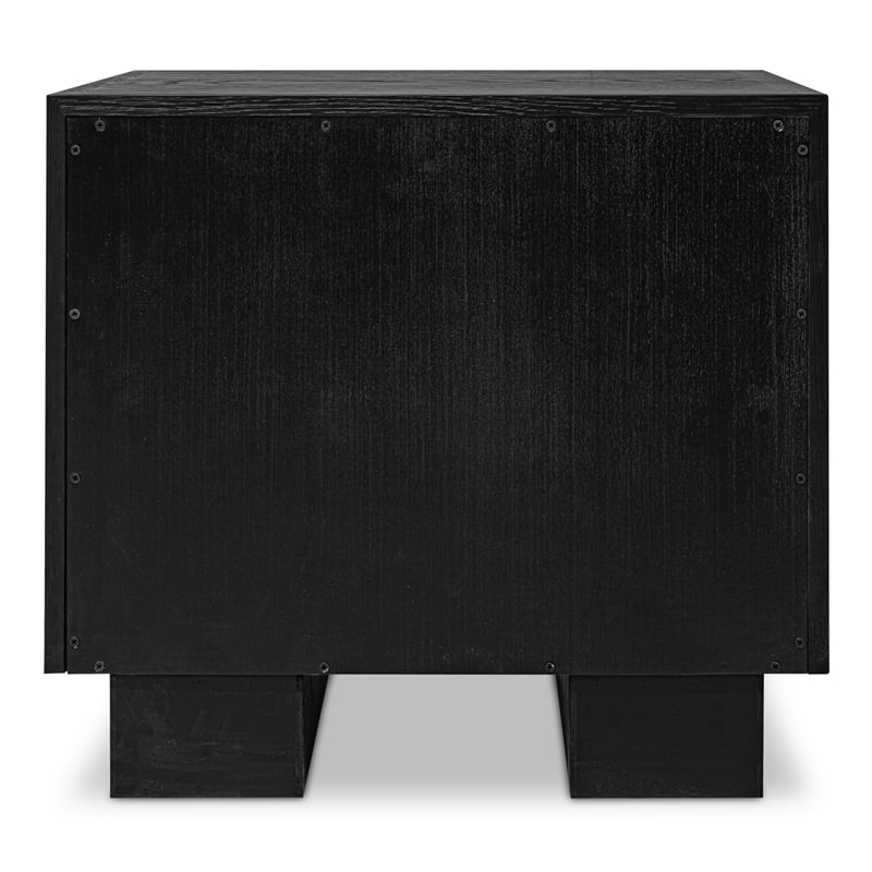 Moe's Home Collection Marcelle 2-Drawers Wood Bedroom Nightstand in Black