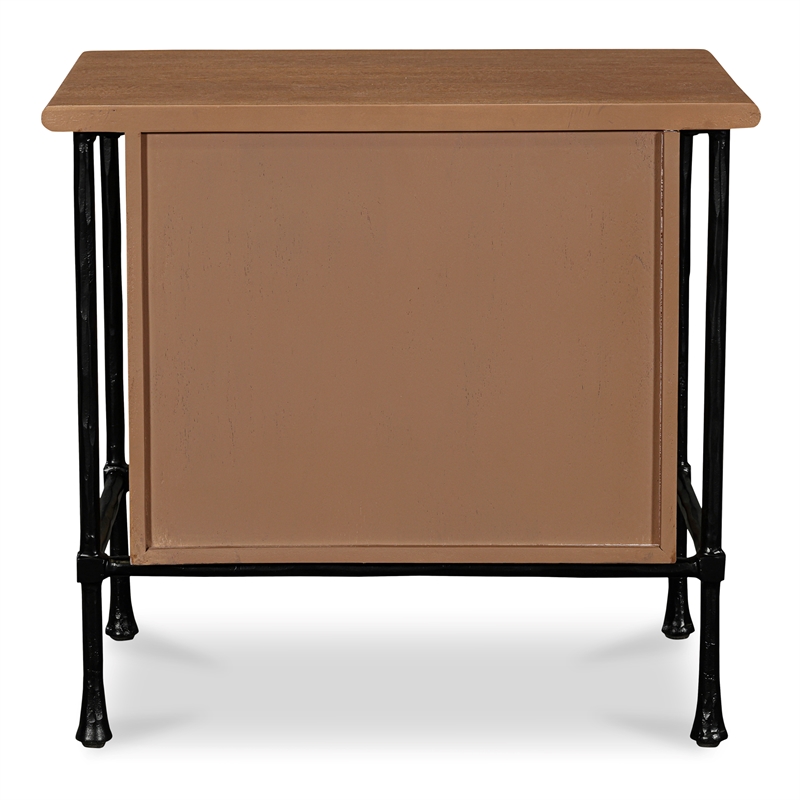 Moe's Home Collection Rene 2-Drawers Wood Bedroom Nightstand in Brown