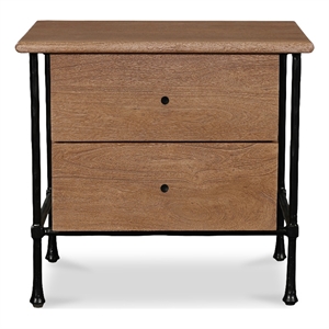 Moe's Home Collection Rene 2-Drawers Wood Bedroom Nightstand in Brown
