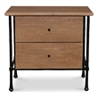 Moe's Home Collection Rene 2-Drawers Wood Bedroom Nightstand in Brown