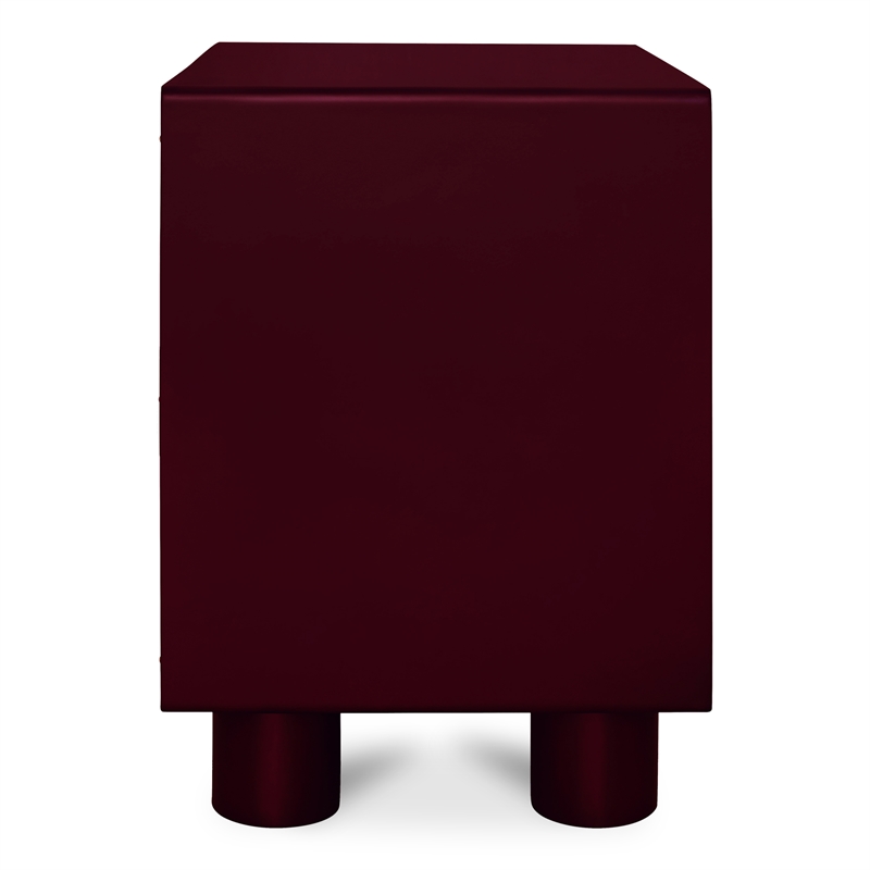 Moe's Home Collection Jolene 1-Drawer Wood Bedroom Nightstand in Red