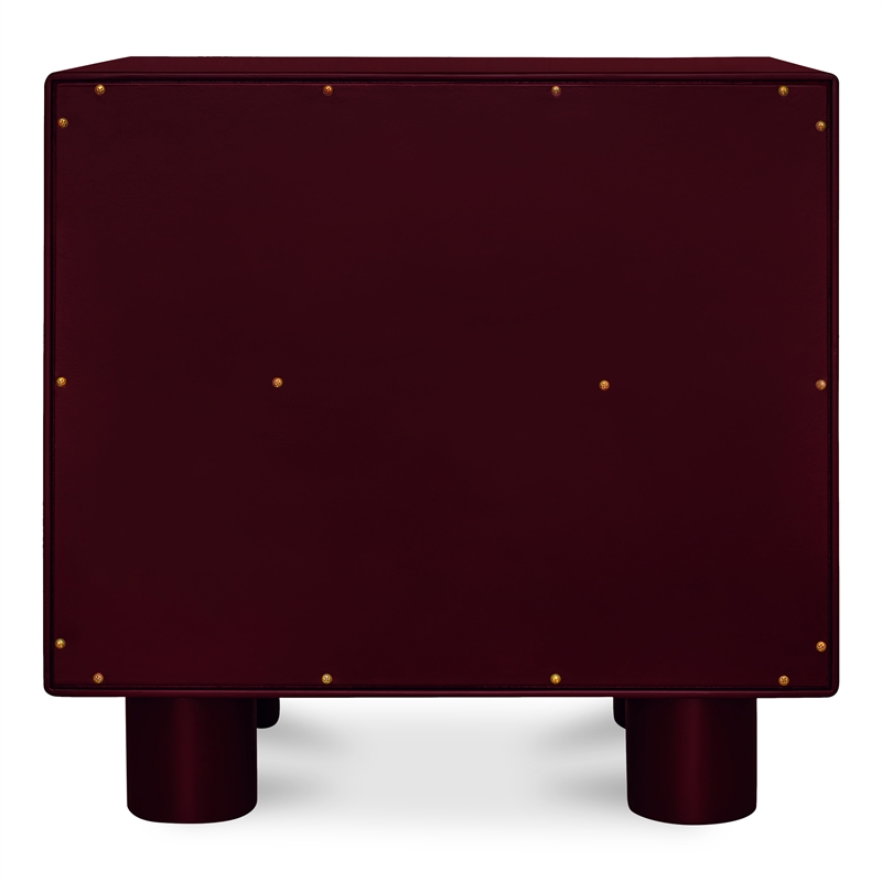 Moe's Home Collection Jolene 1-Drawer Wood Bedroom Nightstand in Red