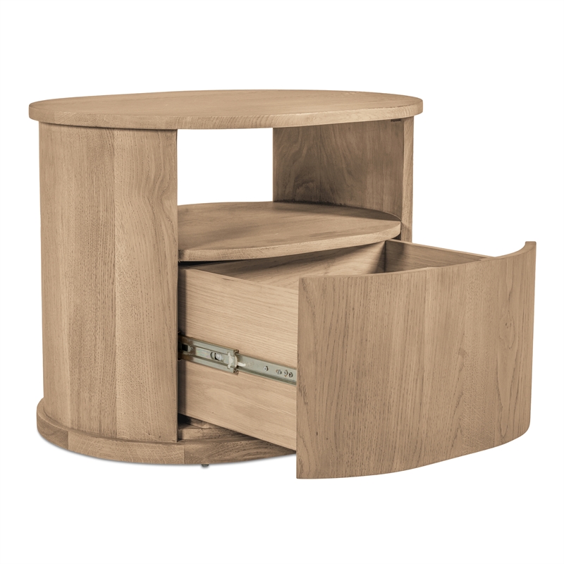 Moe's Home Collection Tommy 1-Drawer Wood Bedroom Nightstand in Natural