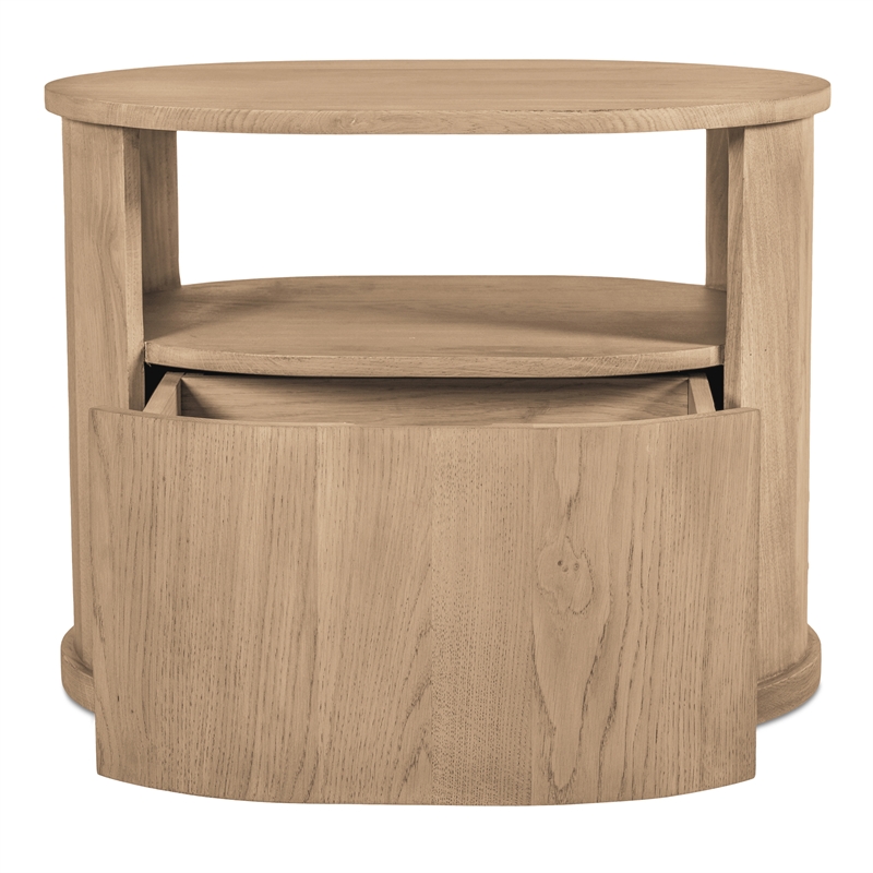 Moe's Home Collection Tommy 1-Drawer Wood Bedroom Nightstand in Natural