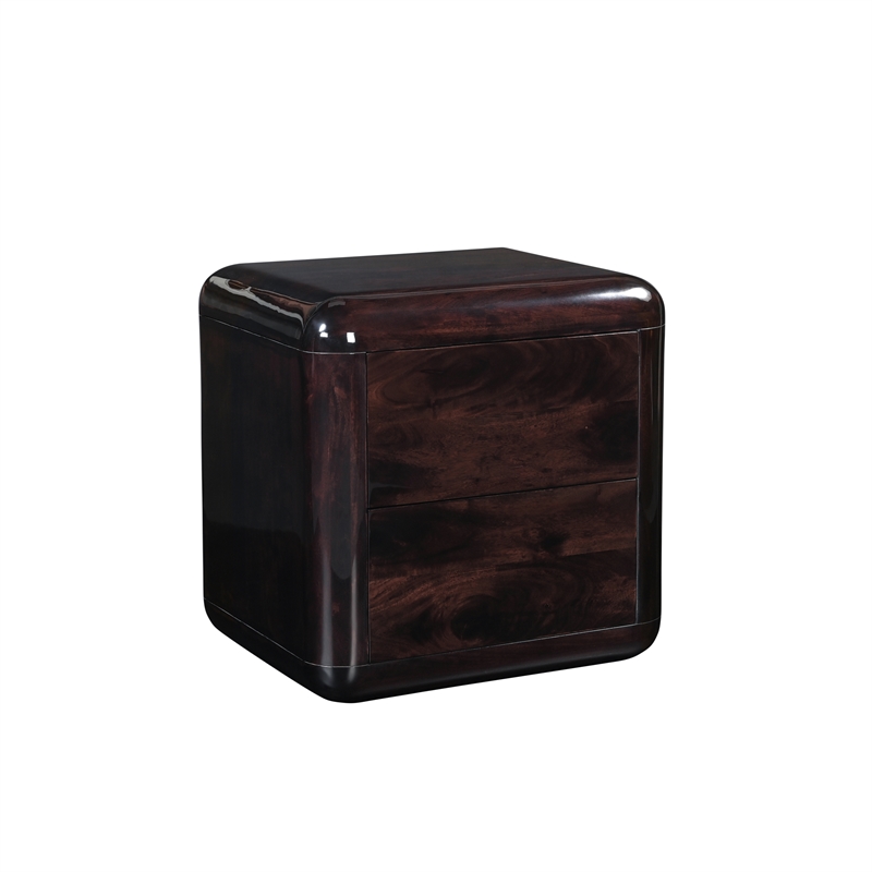 Moe's Home Collection Rory 2-Drawers Wood Bedroom Nightstand in Brown