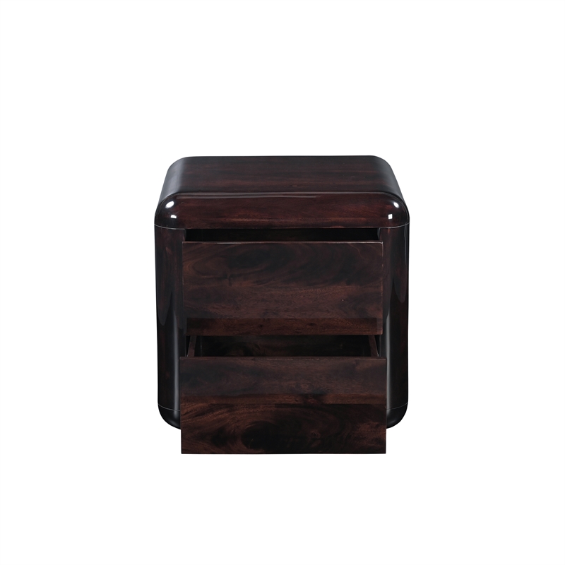 Moe's Home Collection Rory 2-Drawers Wood Bedroom Nightstand in Brown