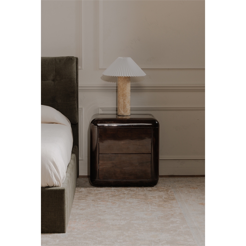 Moe's Home Collection Rory 2-Drawers Wood Bedroom Nightstand in Brown