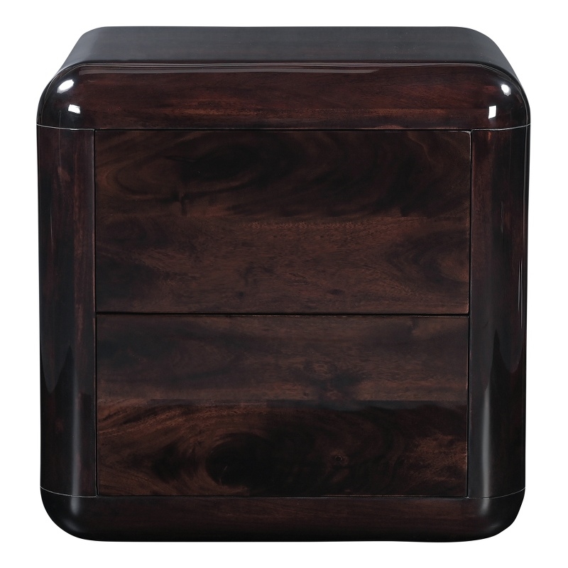 Moe's Home Collection Rory 2-Drawers Wood Bedroom Nightstand in Brown