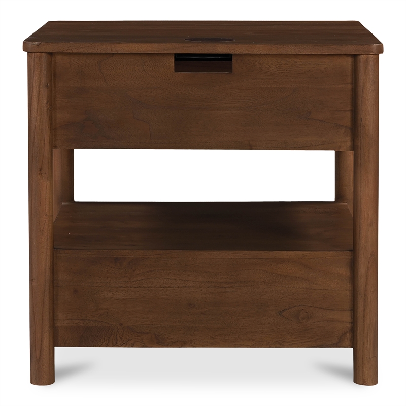 Moe's Home Collection Lottie 2-Drawers Wood Bedroom Nightstand in Brown