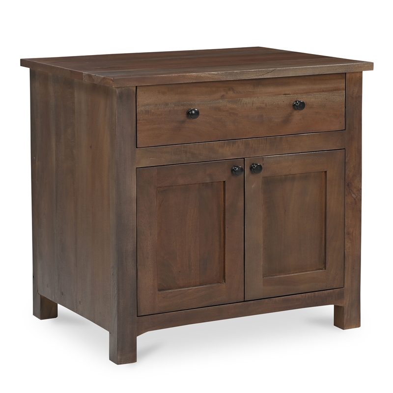 Moe's Home Collection Gene 1-Drawer Wood Bedroom Nightstand in Brown