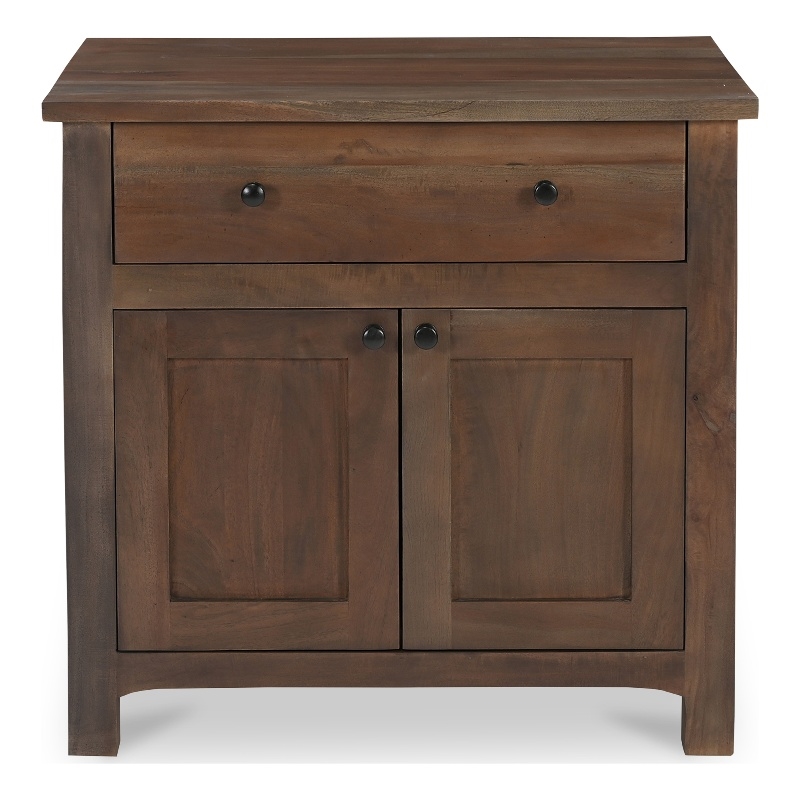 Moe's Home Collection Gene 1-Drawer Wood Bedroom Nightstand in Brown