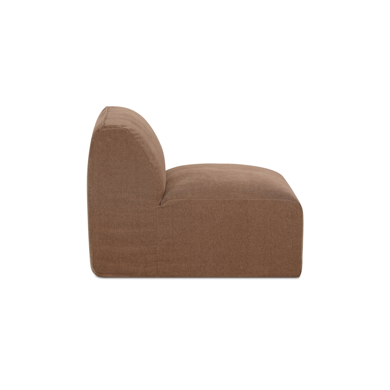 Moe's Home Collection Isla Slipper Chair Fabric Brown