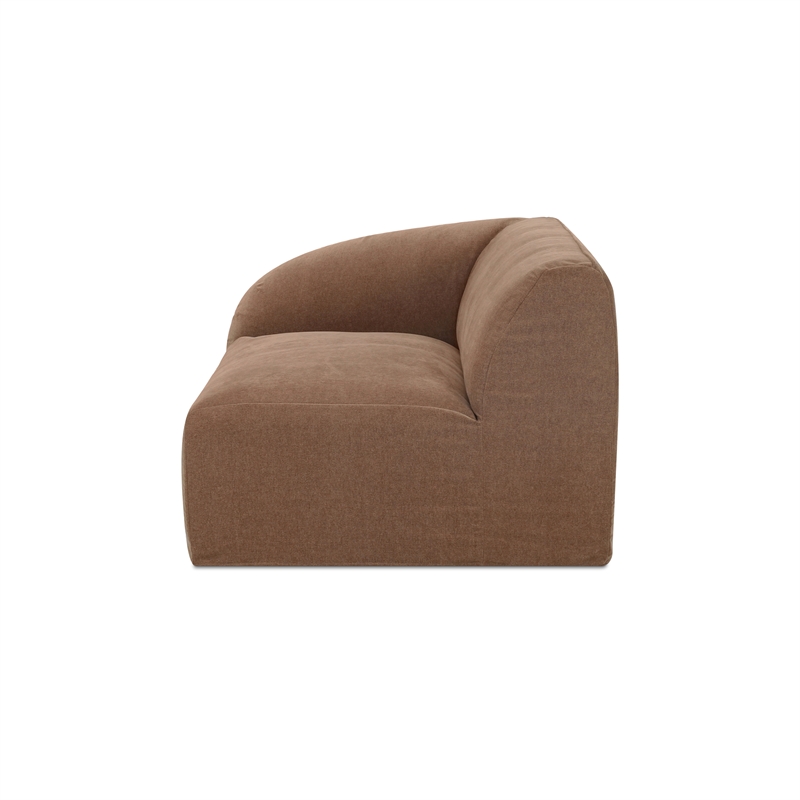 Moe's Home Collection Isla Corner Chair Fabric Brown